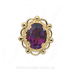 GS103 AMY - 14 Karat Gold Amethyst Slide 